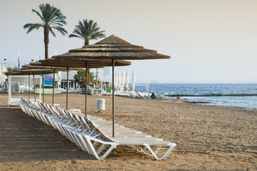 Southern beach on the Red Sea near Eilat, Israel