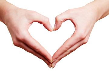 Obraz premium Zwei Hände bilden Herz