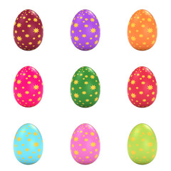 Colorful easter eggs set