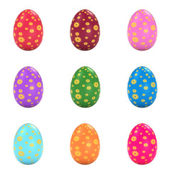 Colorful easter eggs set