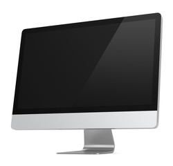Modern Widescreen Lcd Monitor. Isolated on White.