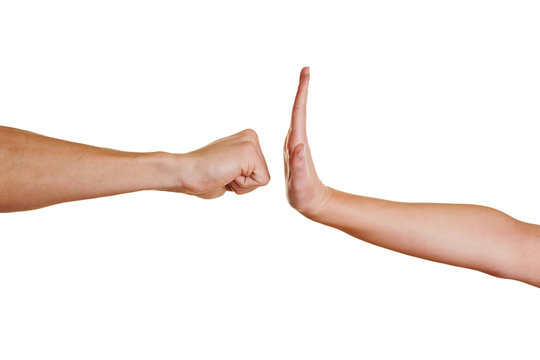 Hand stoppt Faust