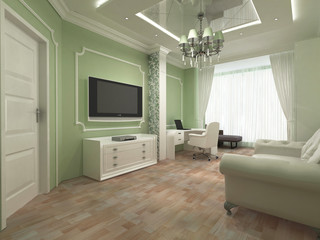 Modern interior apartment with furniture - obrazy, fototapety, plakaty