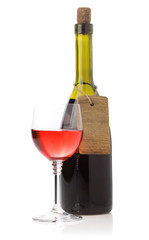 wine in glass and tag price