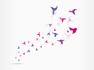 Origami japan paper flying bird