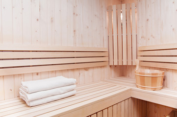 Fototapeta na wymiar luxury wooden sauna