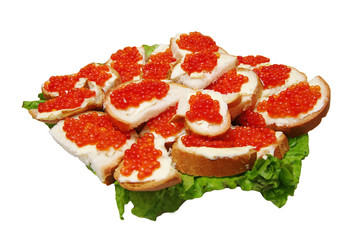 red caviar on a plate