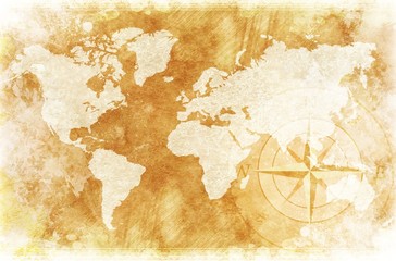Naklejki  Rustic World Map
