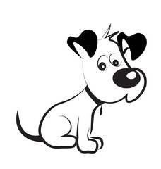 Dog shy terrier silhouette vector