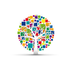 Digital tree background © puckillustrations