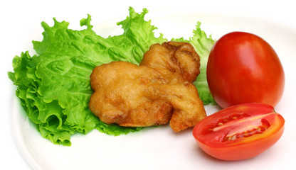 Fried mushroom with salad items