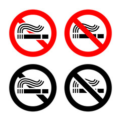 No smoking symbols set
