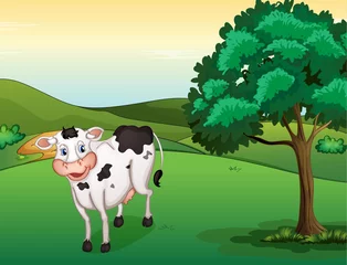Poster de jardin Ferme Une vache souriante