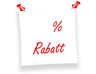 Rabatt Prozent Zettel Blatt Notiz