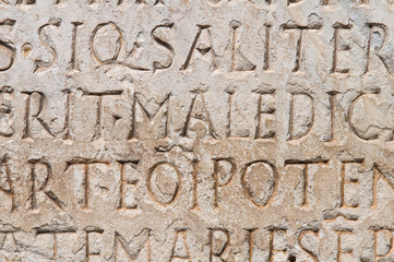 Commemorative plaque. Viterbo. Lazio. Italy.