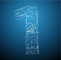 Alphabet number Drawing business plan concept ideas