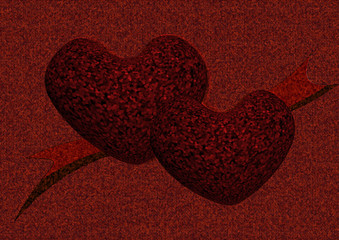 Two red heart