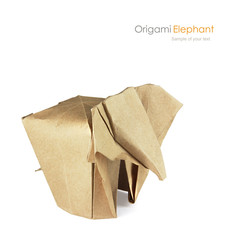 Brown paper origami elaphant