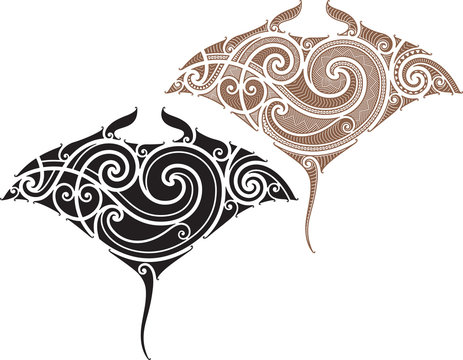 Naklejki Maori Manta tattoo design