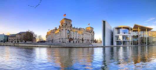Papier Peint photo autocollant Berlin Le Reichstag de Berlin comme photo panoramique