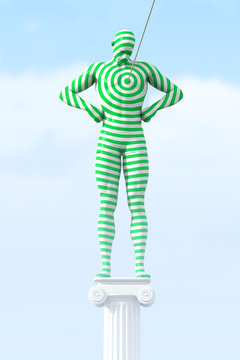 Green human Target on column 3D
