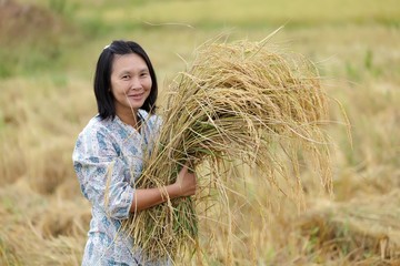 Woman holding rice
