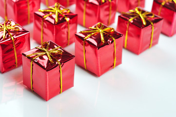 Red gift boxes