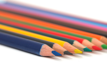 colored pencils. macro
