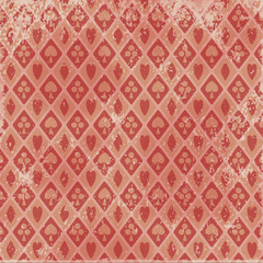 Vintage background with card suits symbols