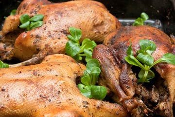 Garnished roasted duck