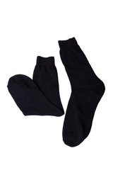 black socks on a white background