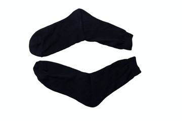 black socks on a white background