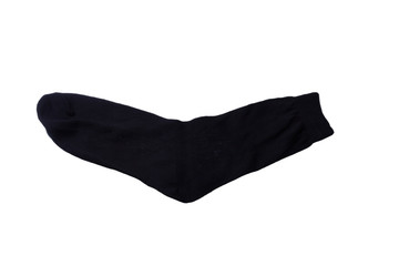 black sock on a white background