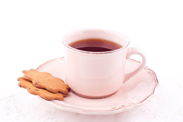 a cup of tea and biscuit