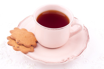 a cup of tea and biscuit