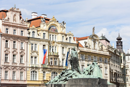 Jan Hus Monument at Old Town Square, Prague, Czech Republic