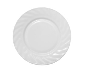 white plate on a white background