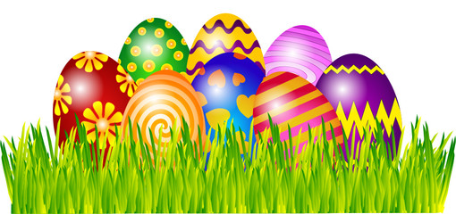 Osternest Eier mit Muster