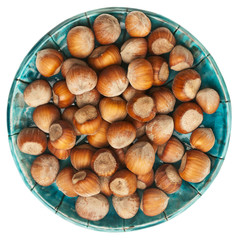 Plate of hazelnuts