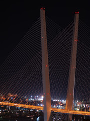 Obraz premium night view of the bridge in the Russian Vladivostok over the Gol