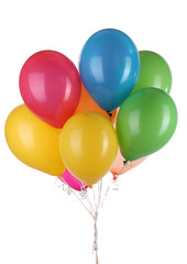 Colorful balloons isolated on white