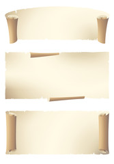 old scroll paper banners vector set