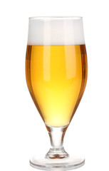 Glass of beer isolated on white