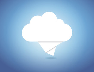 Vector concept origami computer cloud