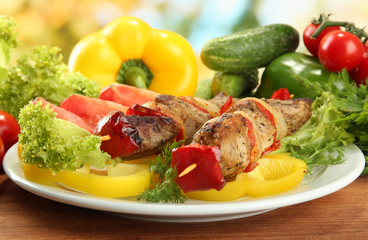 tasty grilled meat and vegetables