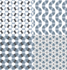 Fototapeta premium Geometric modular seamless patterns set.