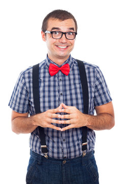 Ecstatic nerd man