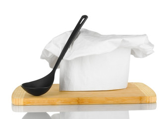 Chef's hat with spoon isolated on white