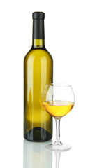 white wine isolated on white