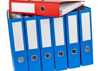 Akten Ordner mit Schriftstücken und Dokumenten